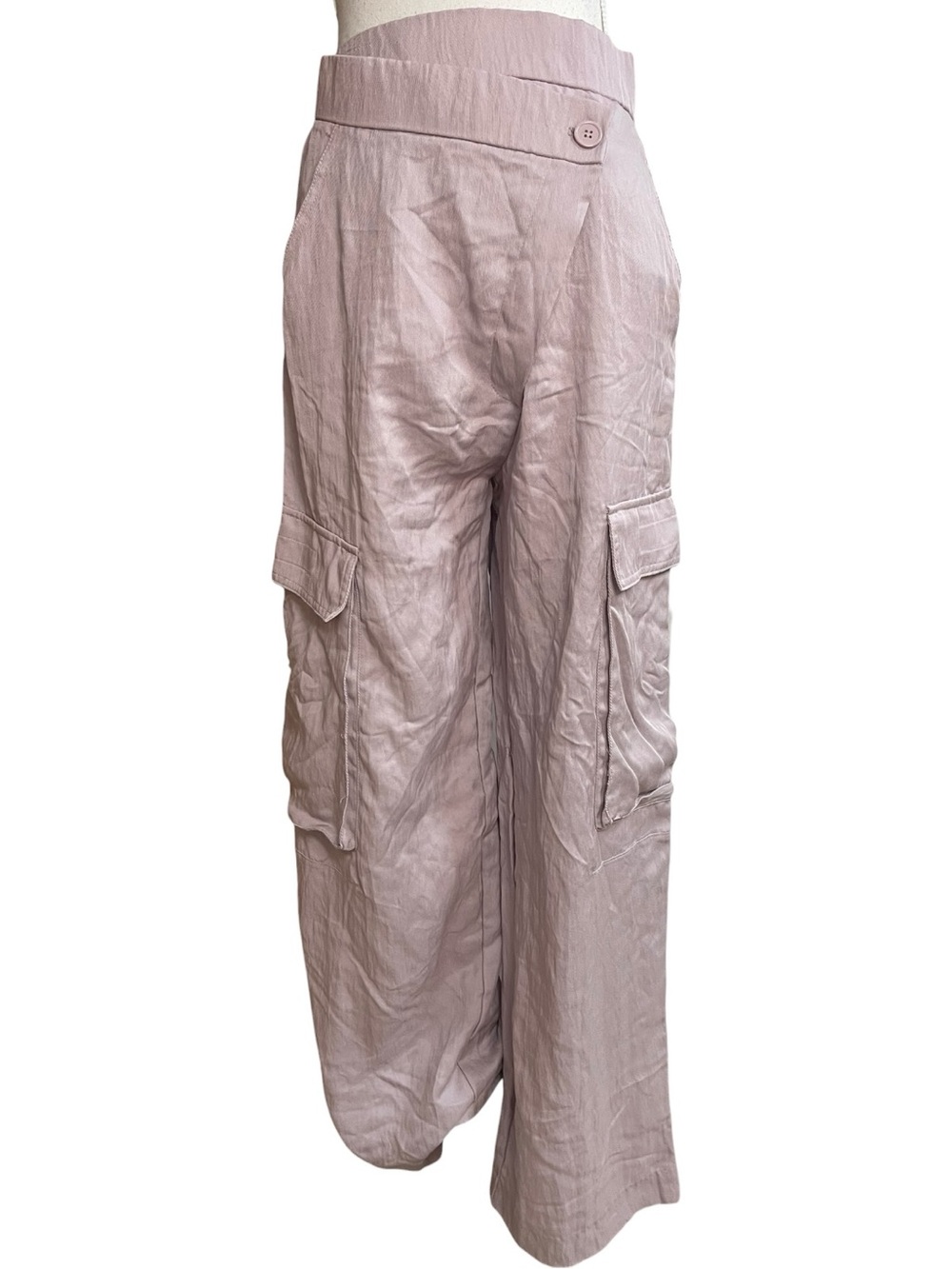 Zara Asymmetrical Wrap Front Cargo Pants Lilac